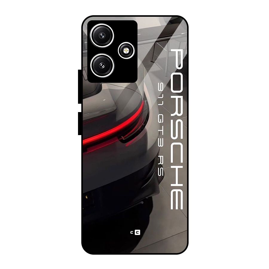 Super Sports Car Glass Back Case for Poco M6 Pro