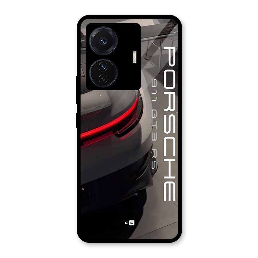 Super Sports Car Glass Back Case for Vivo T1 Pro