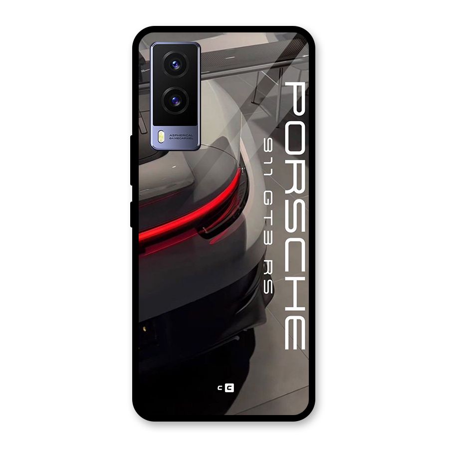 Super Sports Car Glass Back Case for Vivo V21e 5G