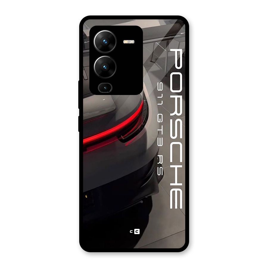 Super Sports Car Glass Back Case for Vivo V25 Pro
