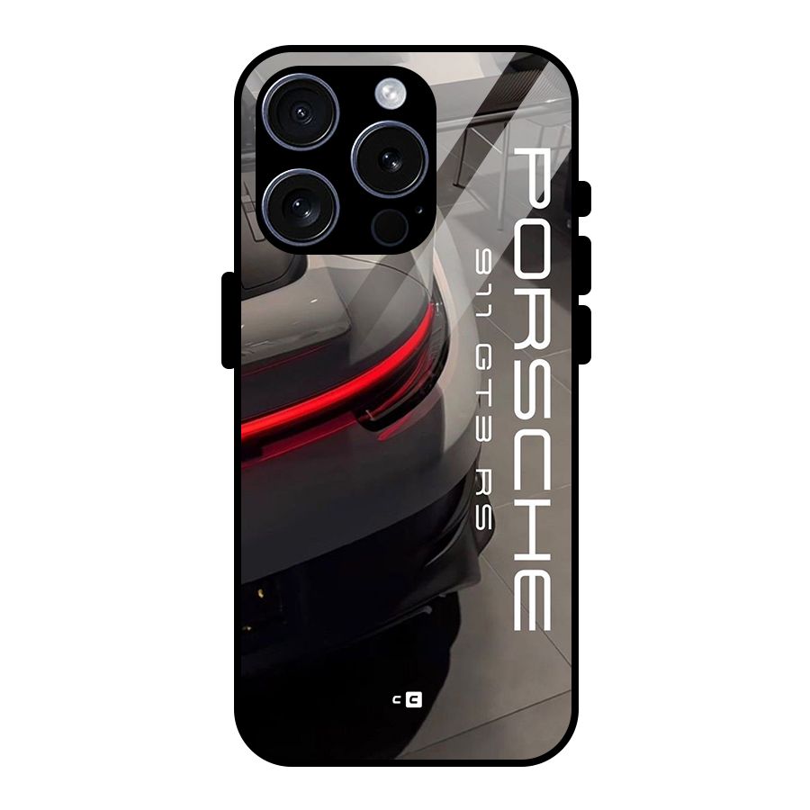 Super Sports Car Glass Back Case for iPhone 15 Pro