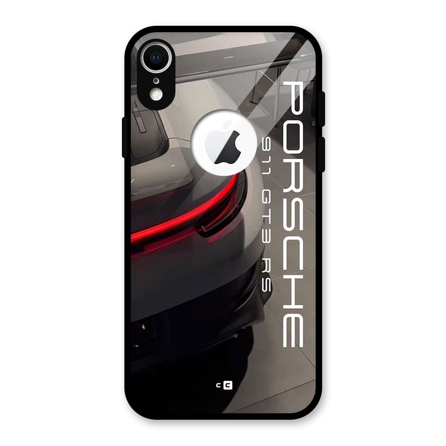 Super Sports Car Glass Back Case for iPhone XR Logo Cut