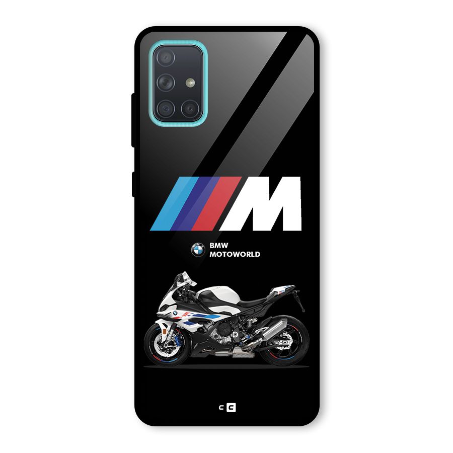 Superbike Stripes Glass Back Case for Galaxy A71