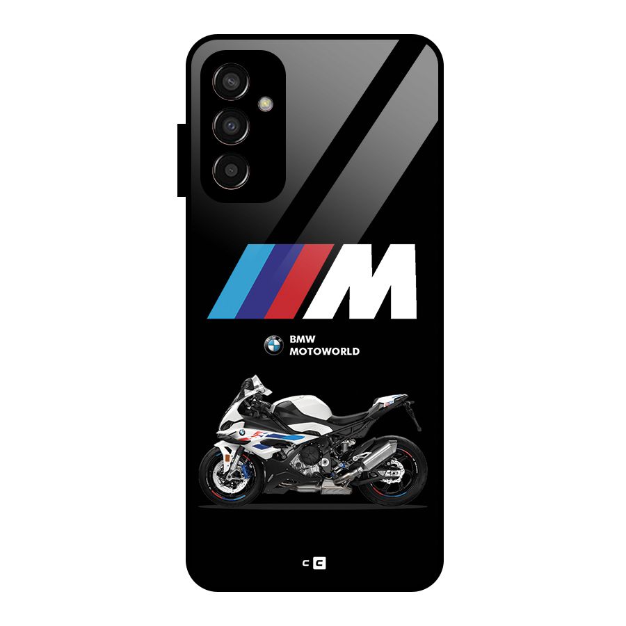 Superbike Stripes Glass Back Case for Galaxy F13