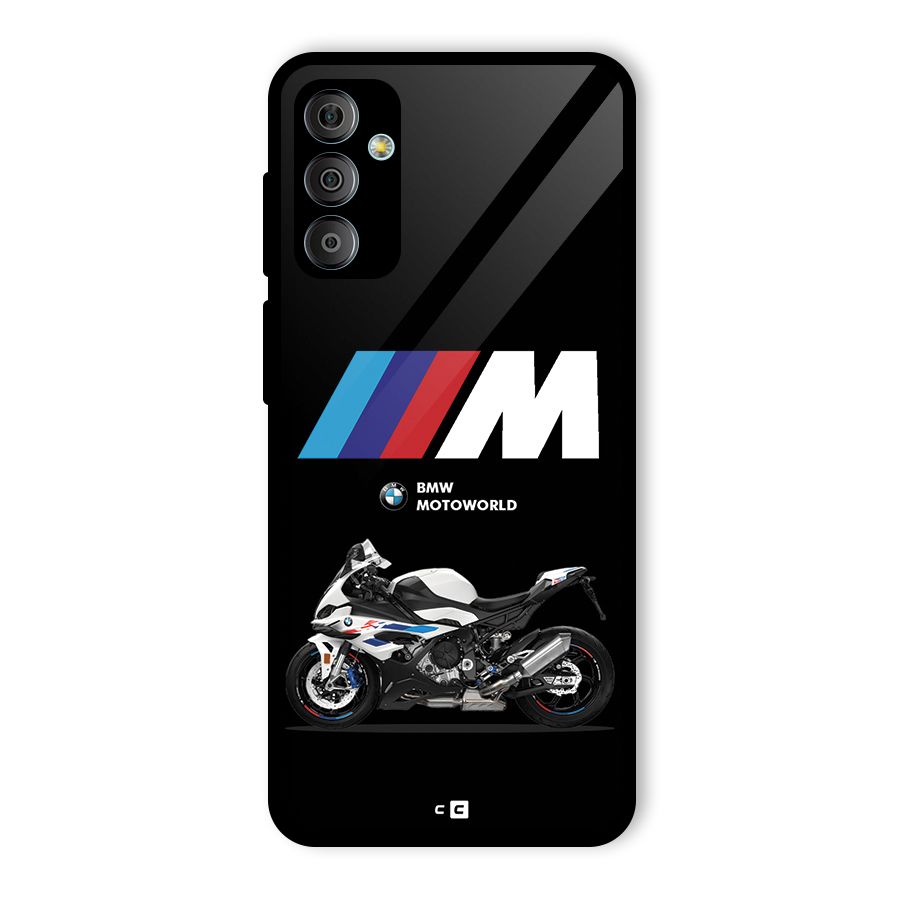 Superbike Stripes Glass Back Case for Galaxy F23
