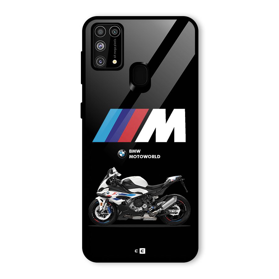 Superbike Stripes Glass Back Case for Galaxy F41