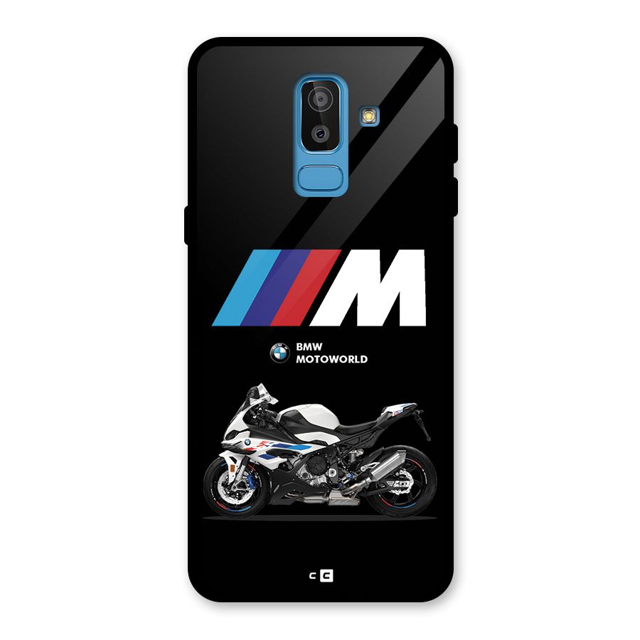 Superbike Stripes Glass Back Case for Galaxy J8