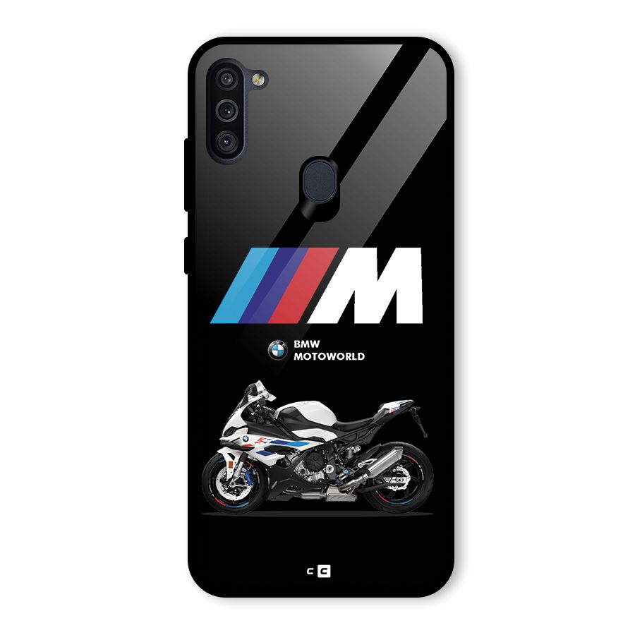 Superbike Stripes Glass Back Case for Galaxy M11