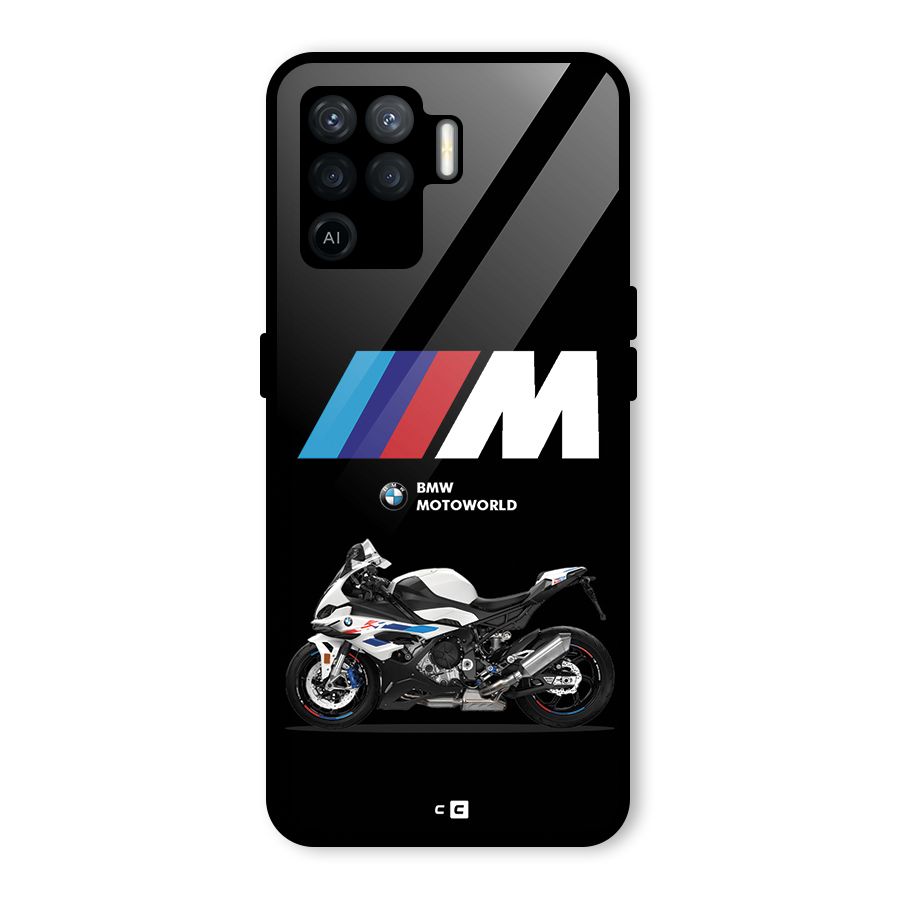 Superbike Stripes Glass Back Case for Oppo F19 Pro