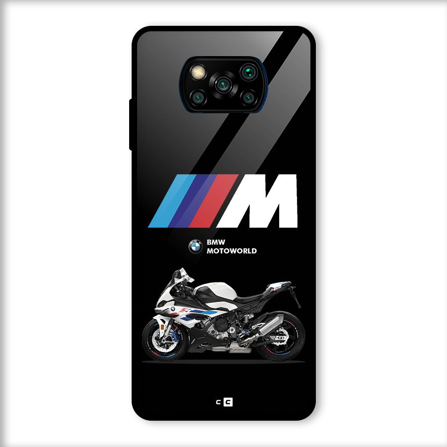 Superbike Stripes Glass Back Case for Poco X3