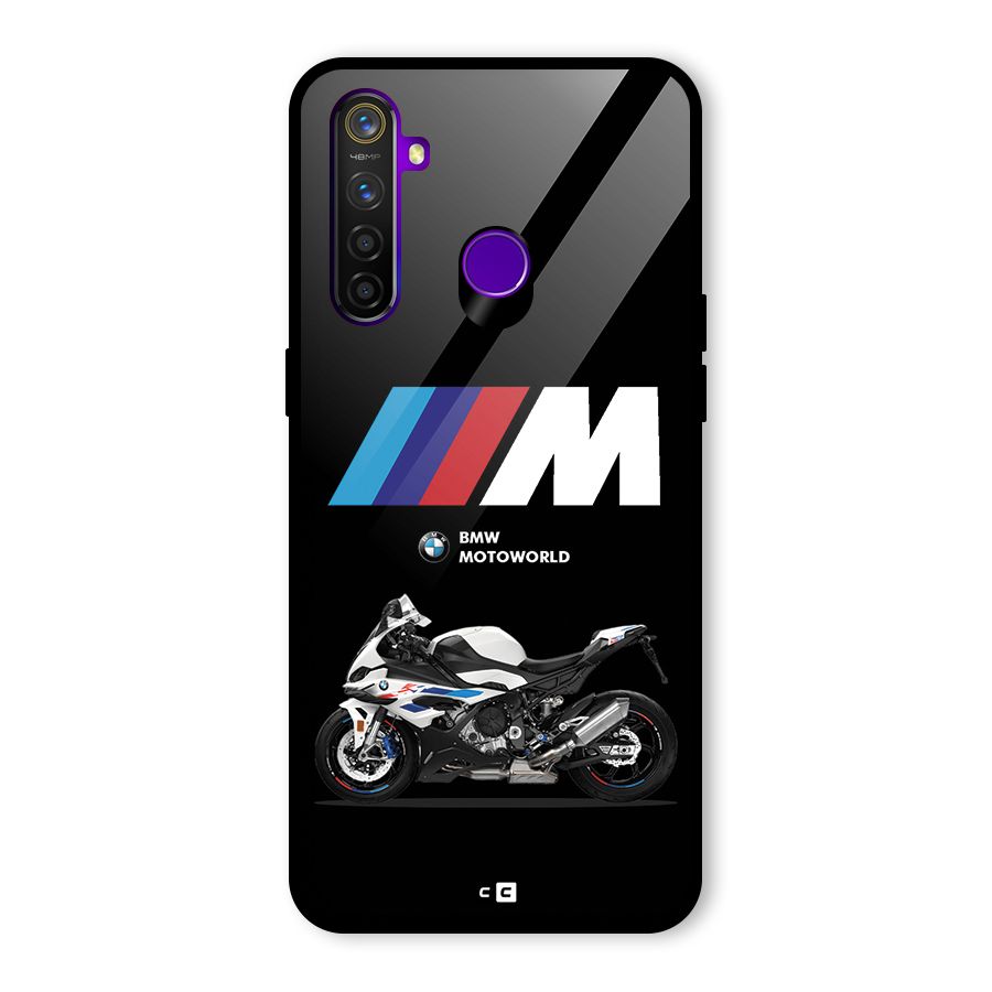 Superbike Stripes Glass Back Case for Realme 5 Pro