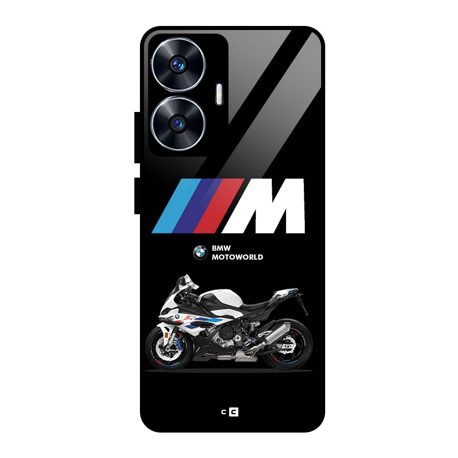 Superbike Stripes Glass Back Case for Realme Narzo N55