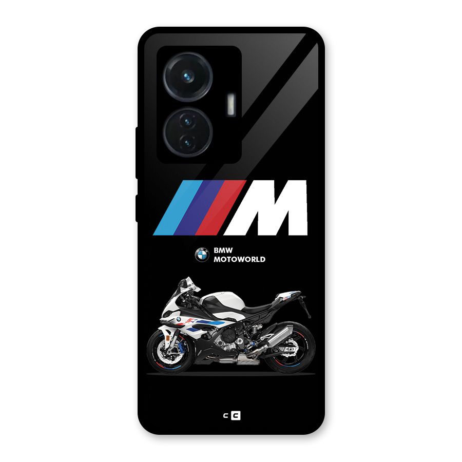 Superbike Stripes Glass Back Case for Vivo T1 44W