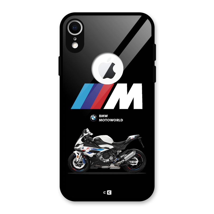 Superbike Stripes Glass Back Case for iPhone XR Logo Cut
