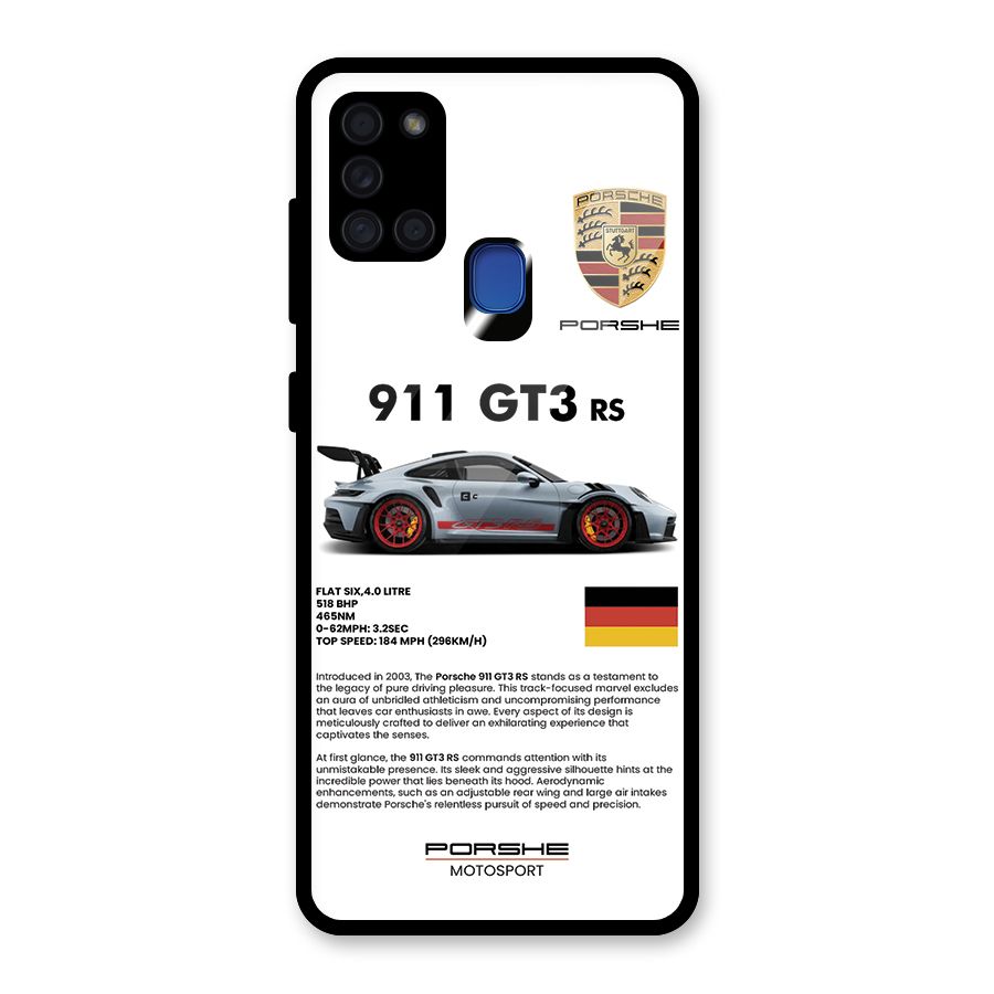 Supercar Features Glass Back Case for Galaxy A21s