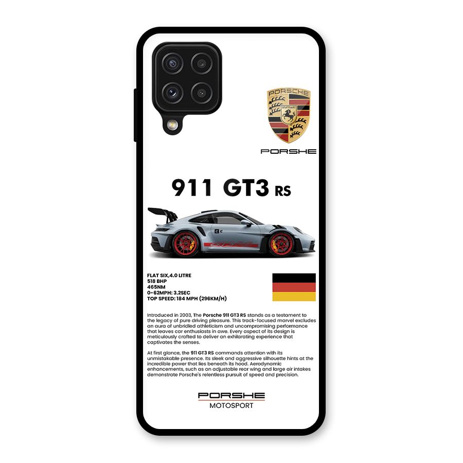Supercar Features Glass Back Case for Galaxy A22 4G