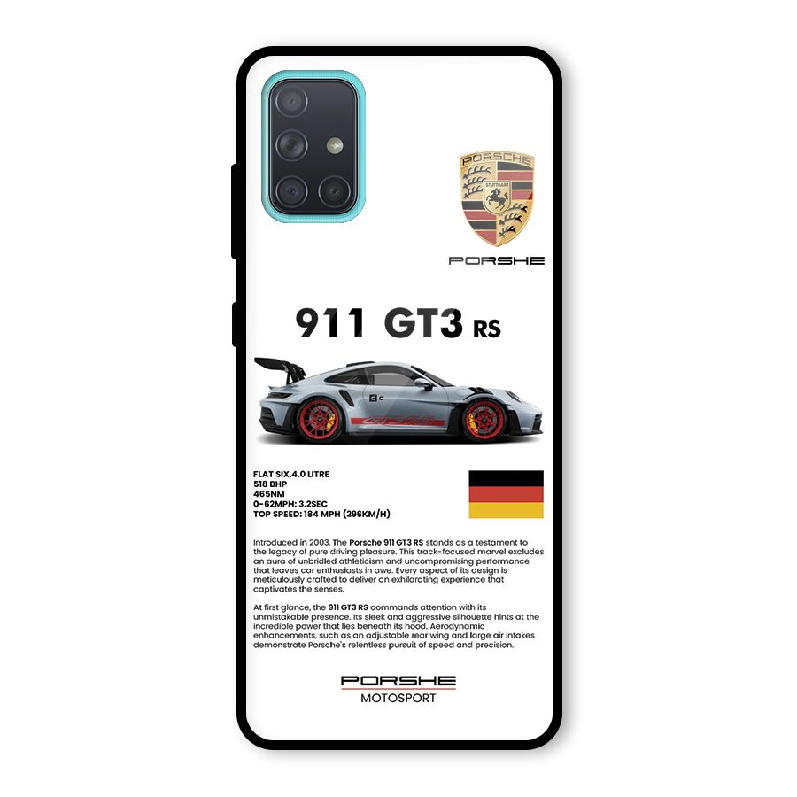 Supercar Features Glass Back Case for Galaxy A71