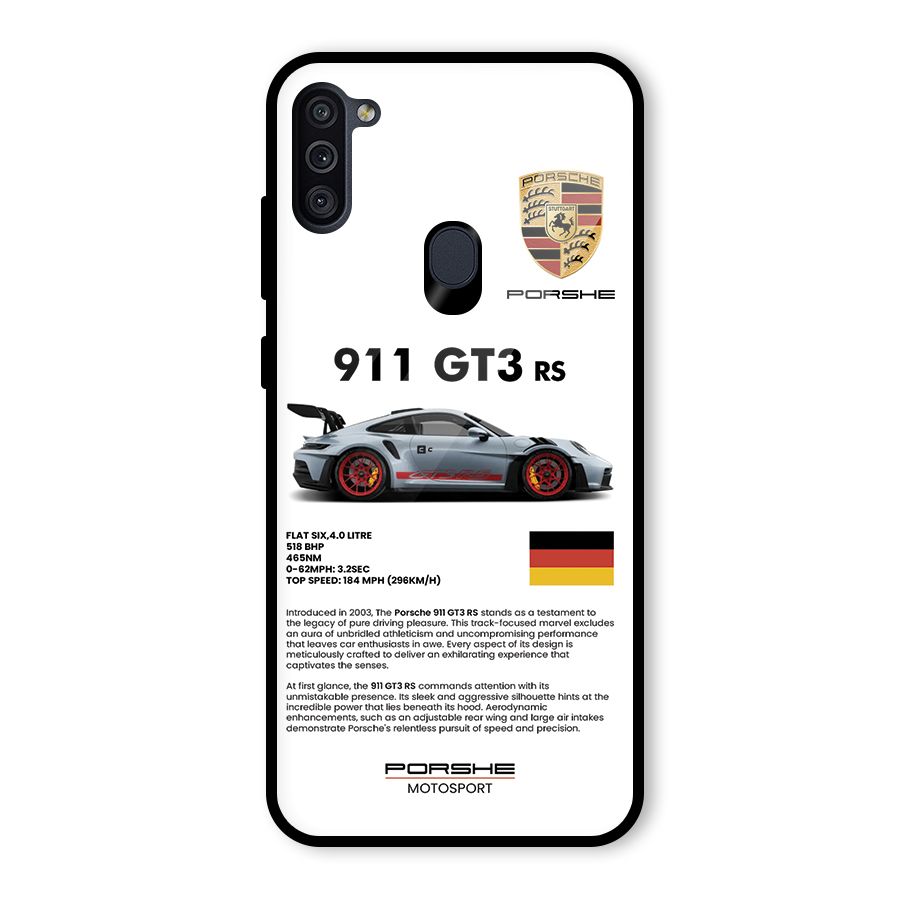 Supercar Features Glass Back Case for Galaxy M11
