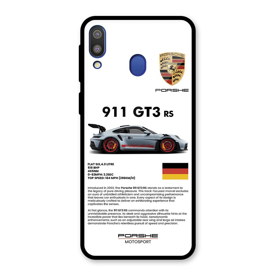 Supercar Features Glass Back Case for Galaxy M20