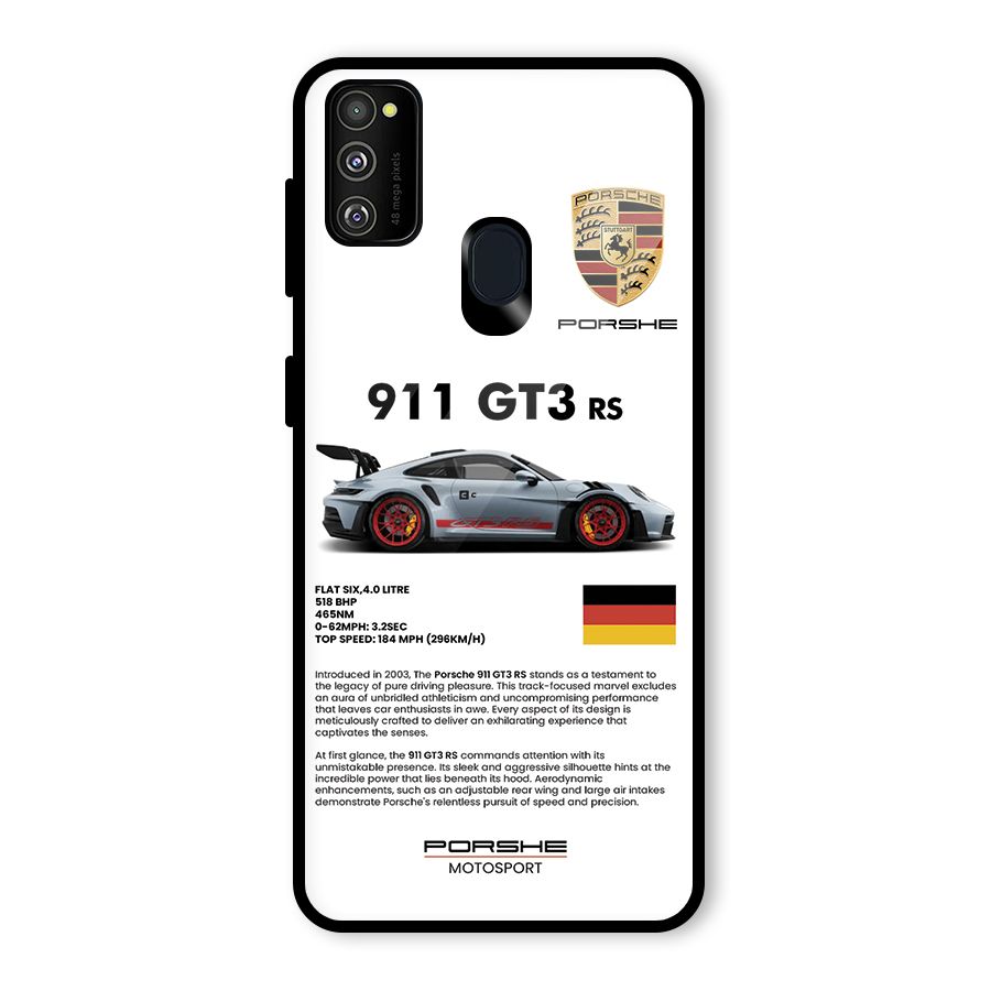 Supercar Features Glass Back Case for Galaxy M21