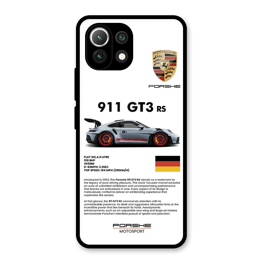 Supercar Features Glass Back Case for Mi 11 Lite