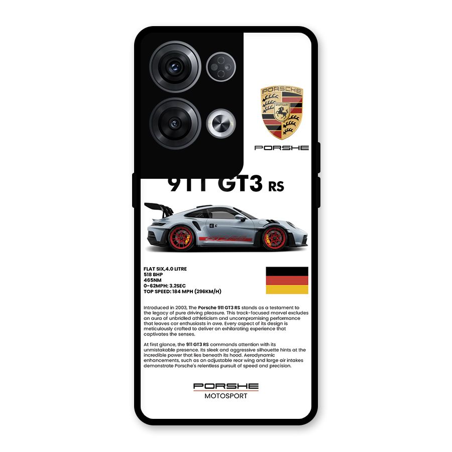 Supercar Features Glass Back Case for Oppo Reno8 Pro 5G