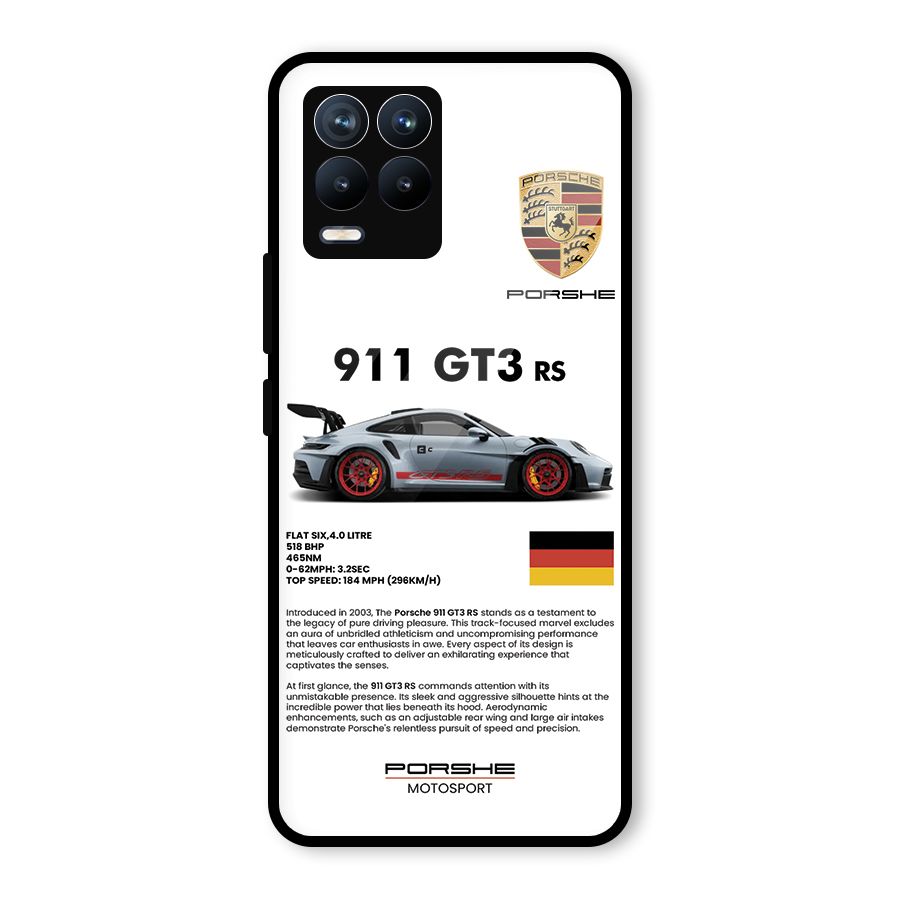 Supercar Features Glass Back Case for Realme 8