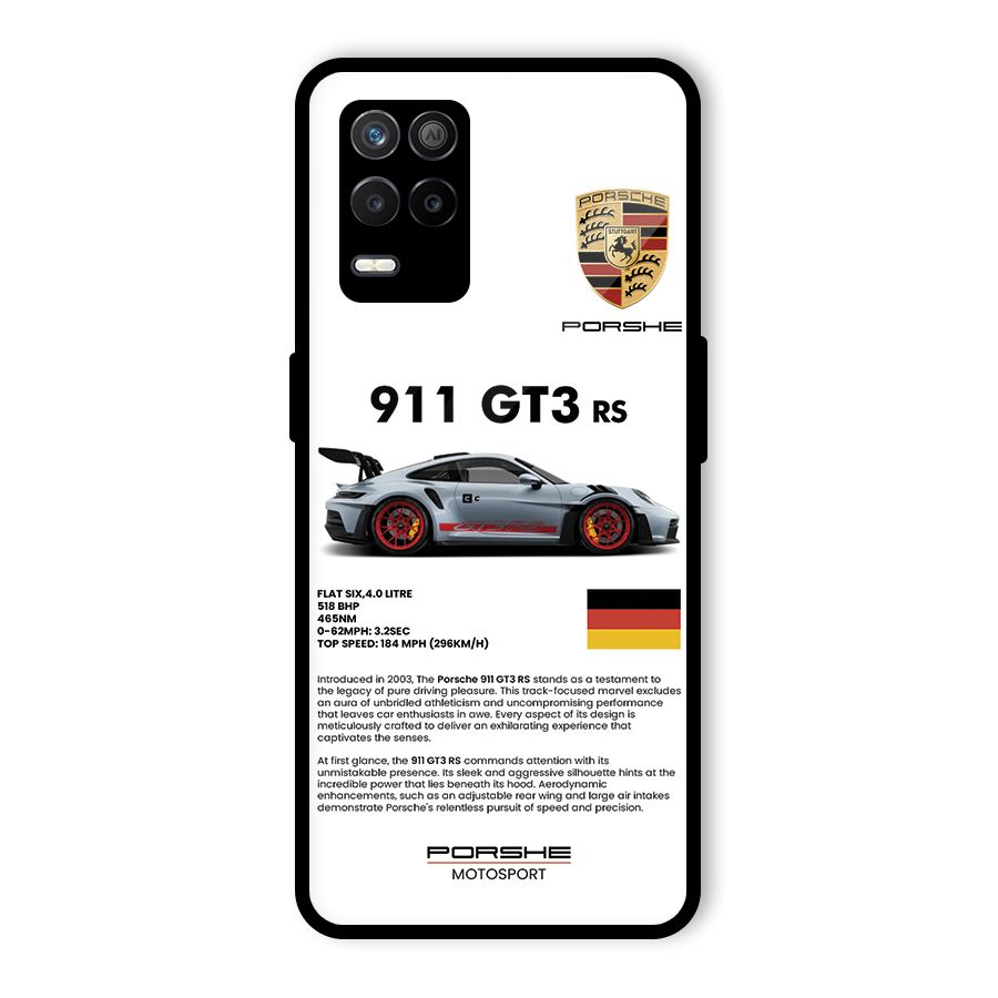 Supercar Features Glass Back Case for Realme 8 5G