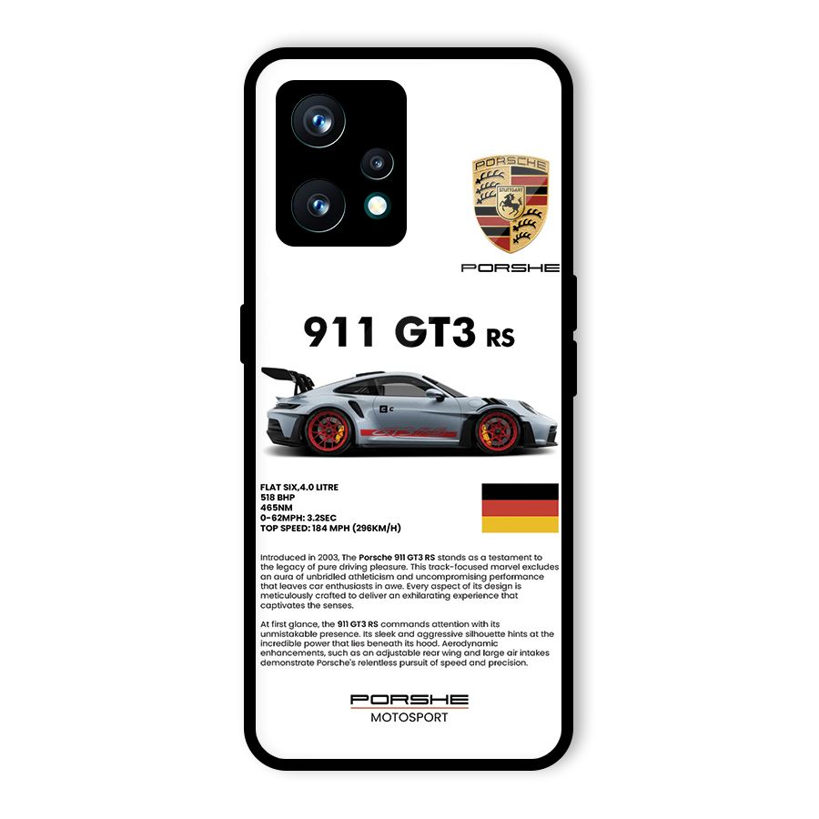 Supercar Features Glass Back Case for Realme 9 Pro Plus 5G