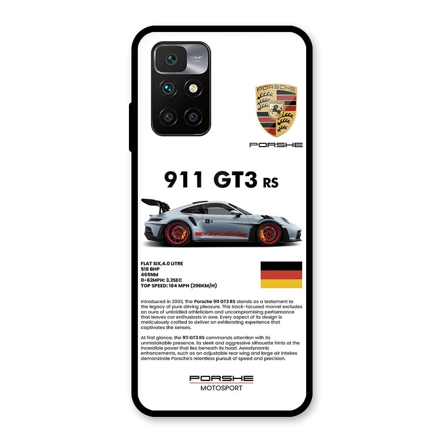 Supercar Features Glass Back Case for Redmi 10 Prime