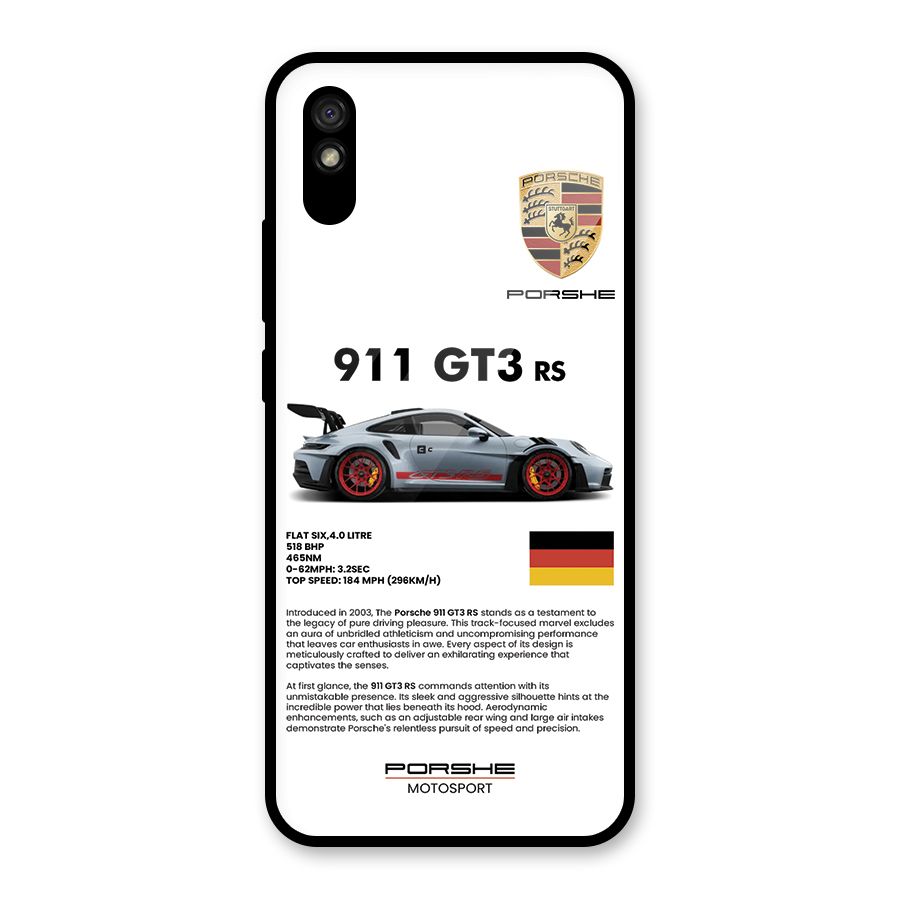 Supercar Features Glass Back Case for Redmi 9A