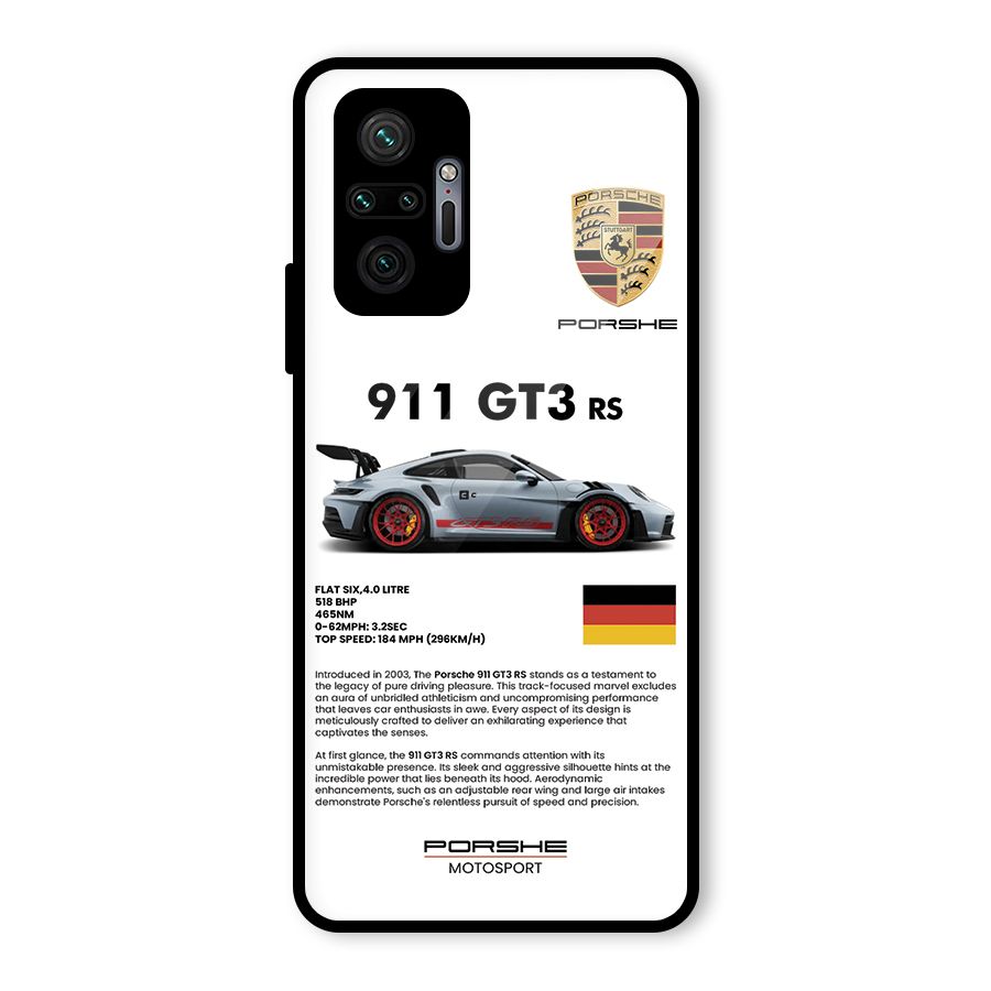 Supercar Features Glass Back Case for Redmi Note 10 Pro Max