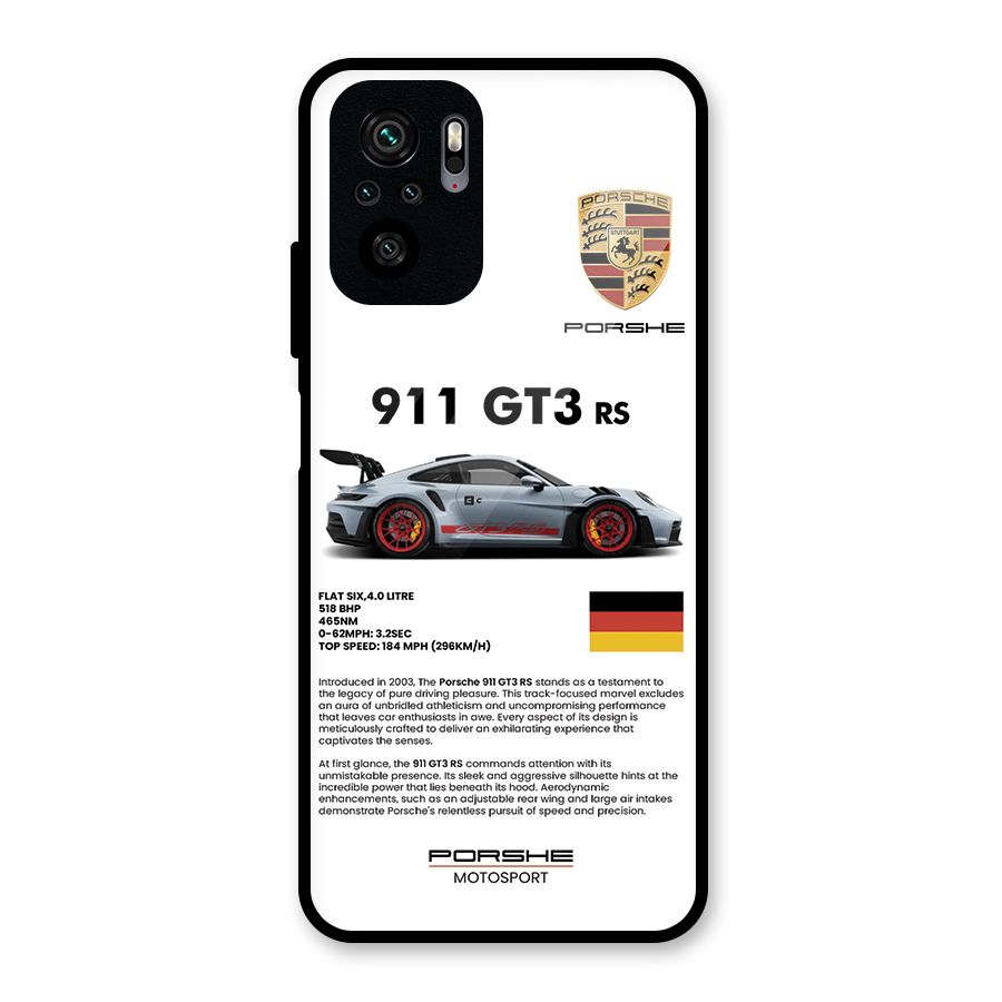 Supercar Features Glass Back Case for Redmi Note 11 SE