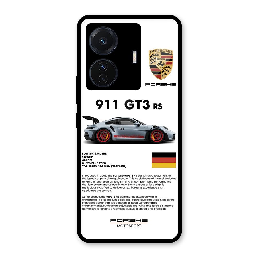 Supercar Features Glass Back Case for Vivo T1 Pro