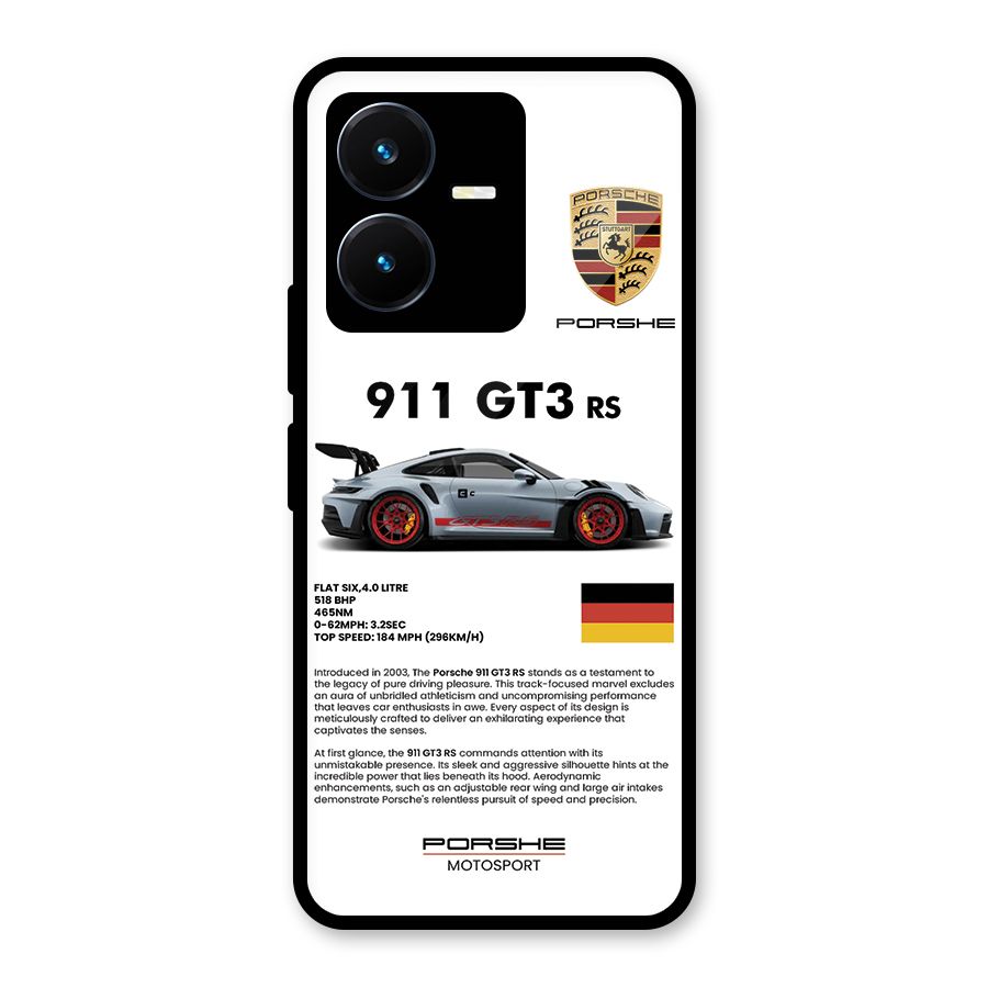 Supercar Features Glass Back Case for Vivo Y22s