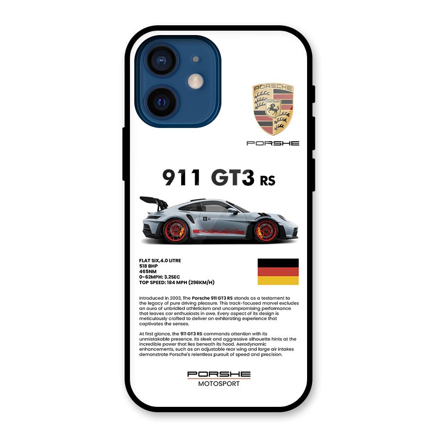 Supercar Features Glass Back Case for iPhone 12 Mini