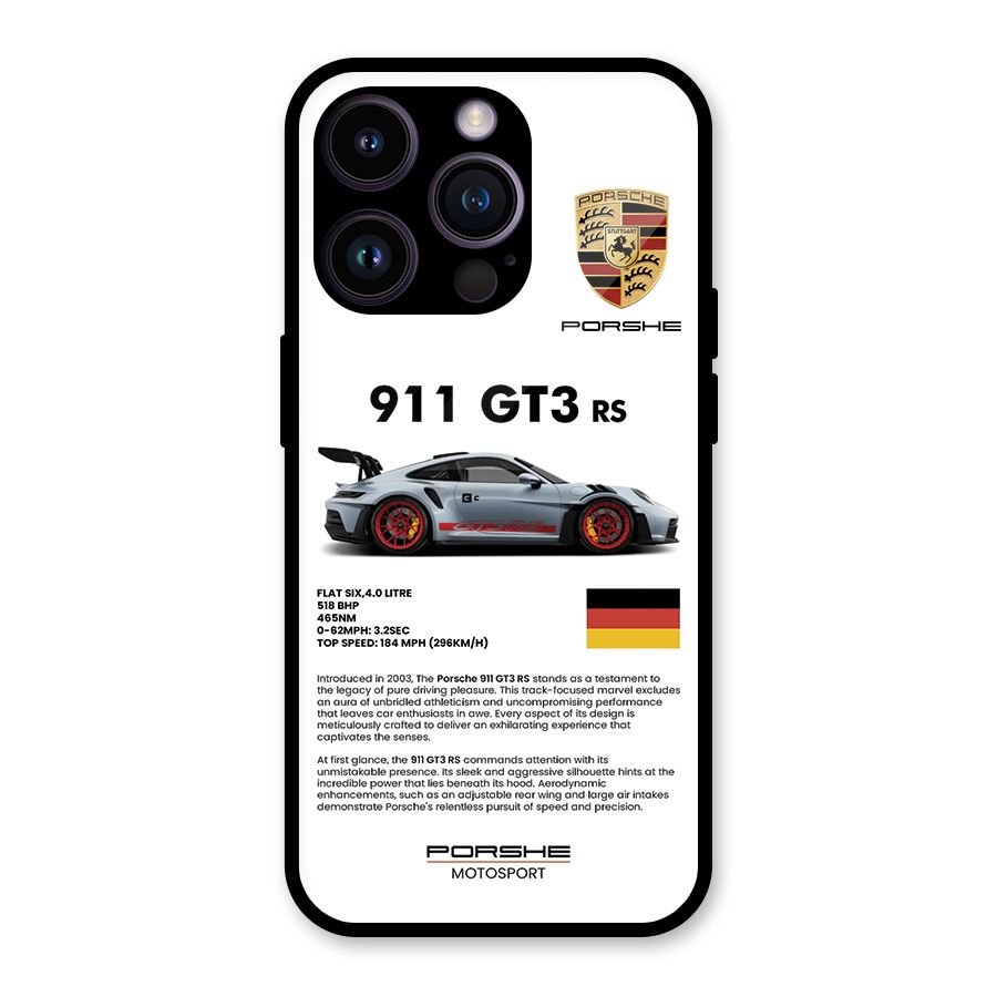 Supercar Features Glass Back Case for iPhone 14 Pro
