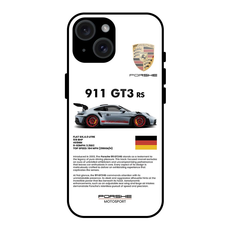 Supercar Features Glass Back Case for iPhone 15