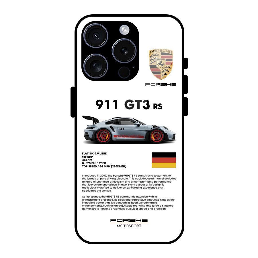 Supercar Features Glass Back Case for iPhone 15 Pro