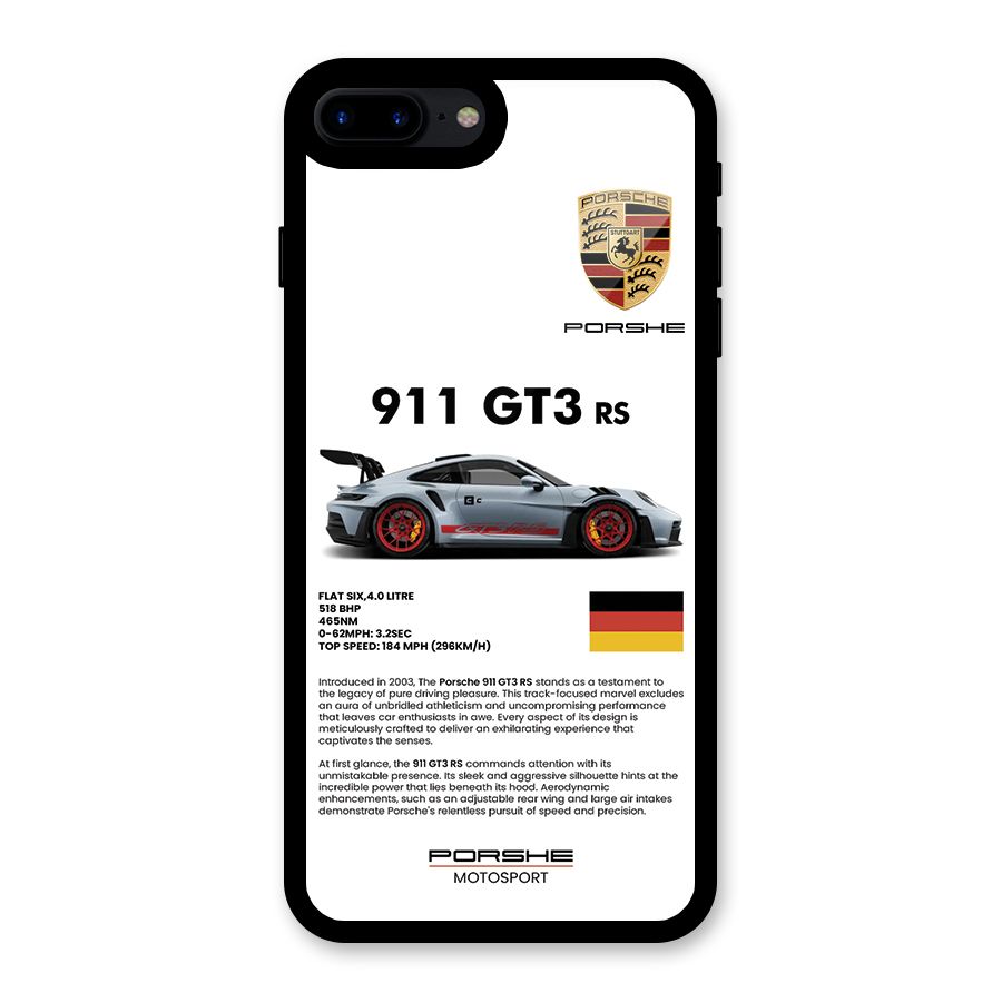 Supercar Features Glass Back Case for iPhone 8 Plus