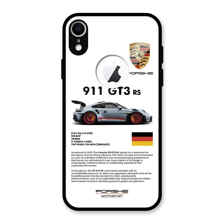 Supercar Features Glass Back Case for iPhone XR Logo Cut