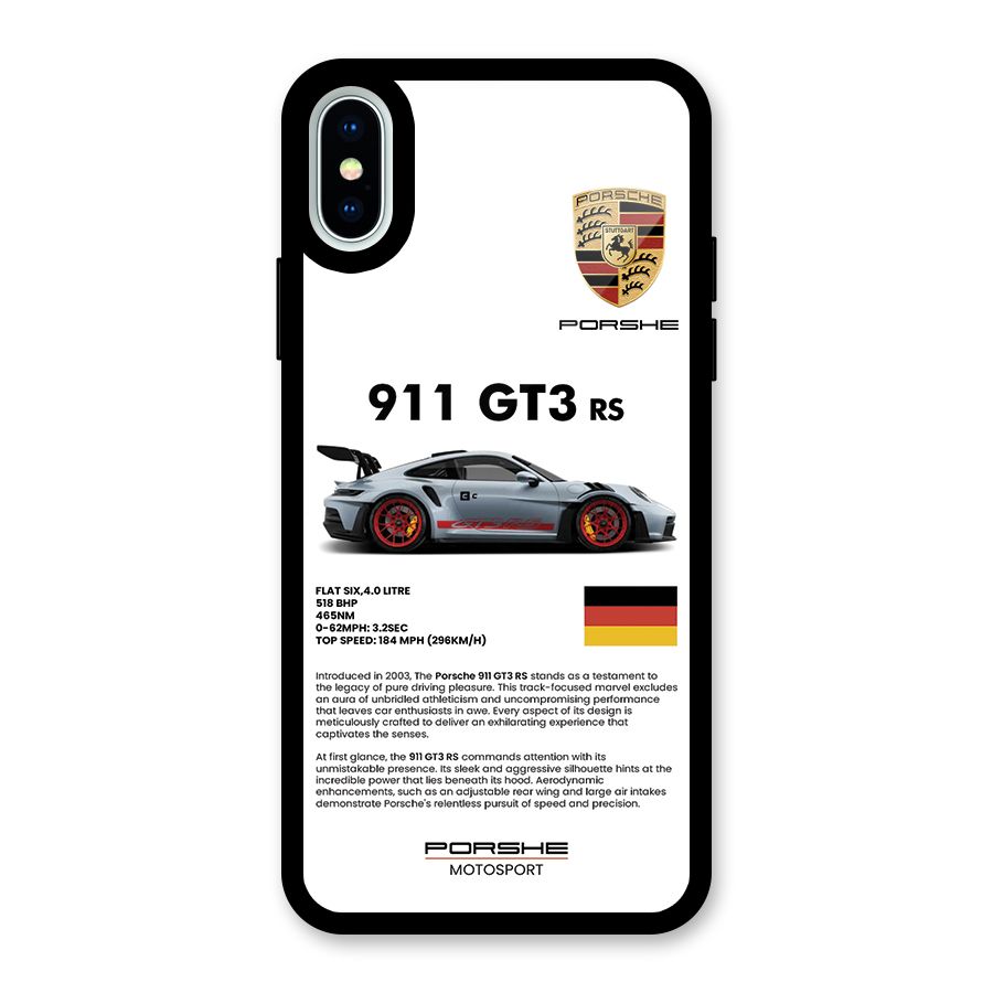 Supercar Features Glass Back Case for iPhone XS
