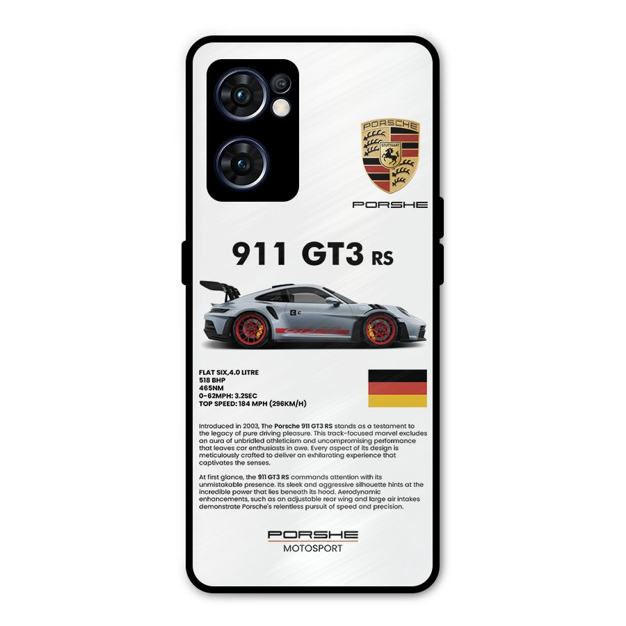 Supercar Features Metal Back Case for Oppo Reno7 5G