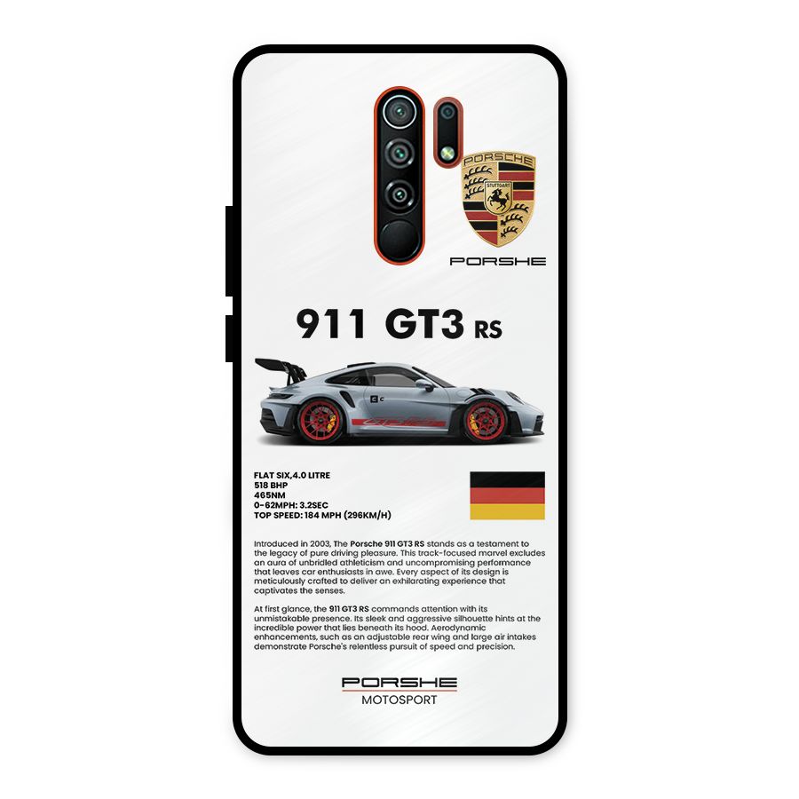 Supercar Features Metal Back Case for Redmi 9 Prime