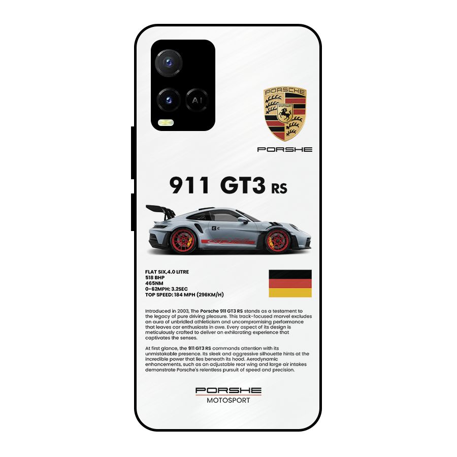 Supercar Features Metal Back Case for Vivo Y33s