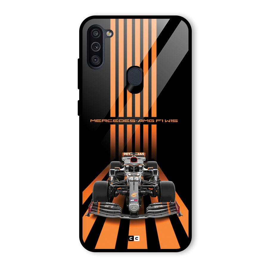 Supercar On Track Glass Back Case for Galaxy M11