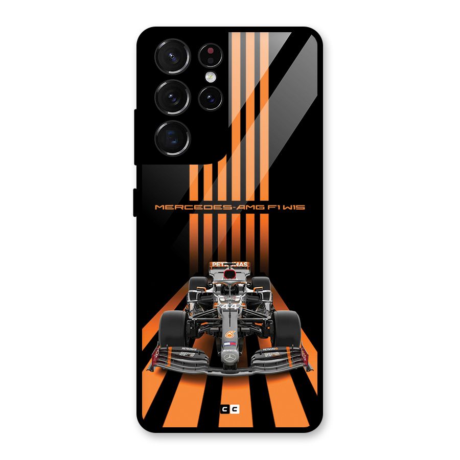 Supercar On Track Glass Back Case for Galaxy S21 Ultra 5G