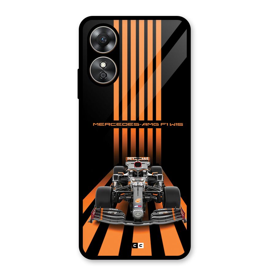 Supercar On Track Glass Back Case for Oppo A17
