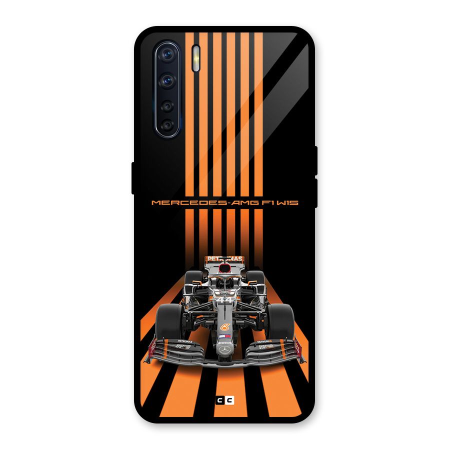 Supercar On Track Glass Back Case for Oppo F15