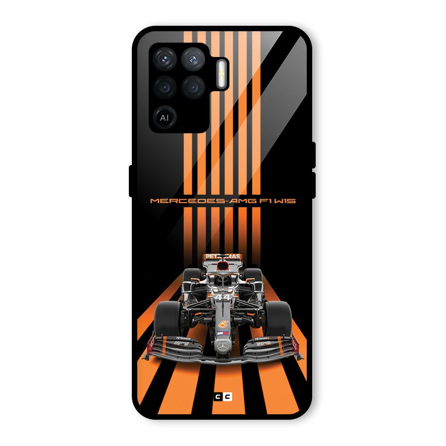 Supercar On Track Glass Back Case for Oppo F19 Pro